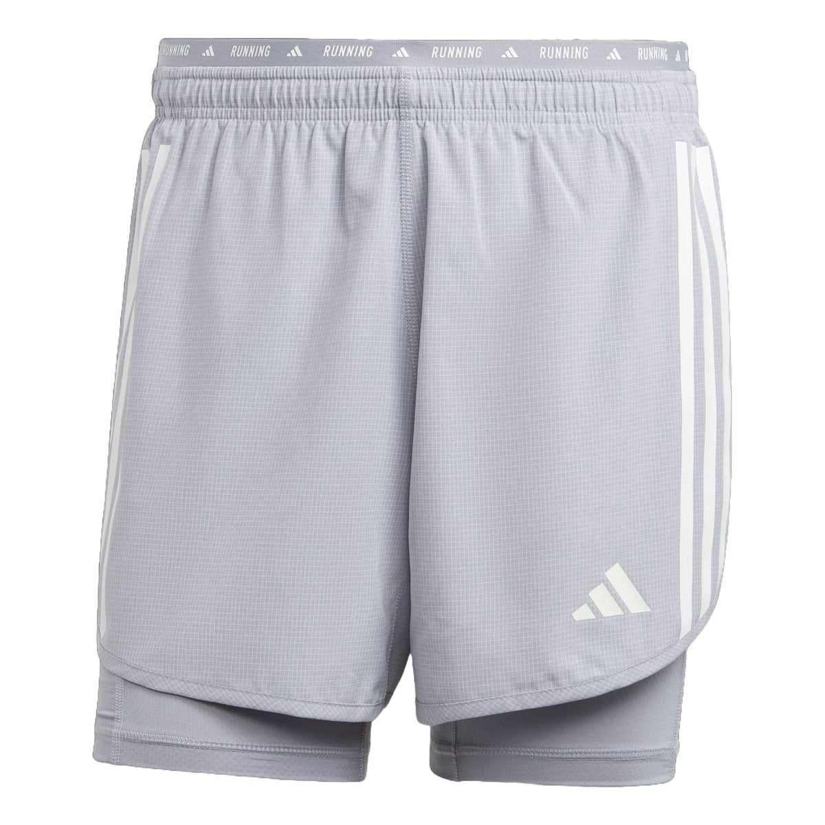 adidas Own the Run 3-Stripes 2-in-1 Shorts Asia Sizing 'Grey' IQ3807