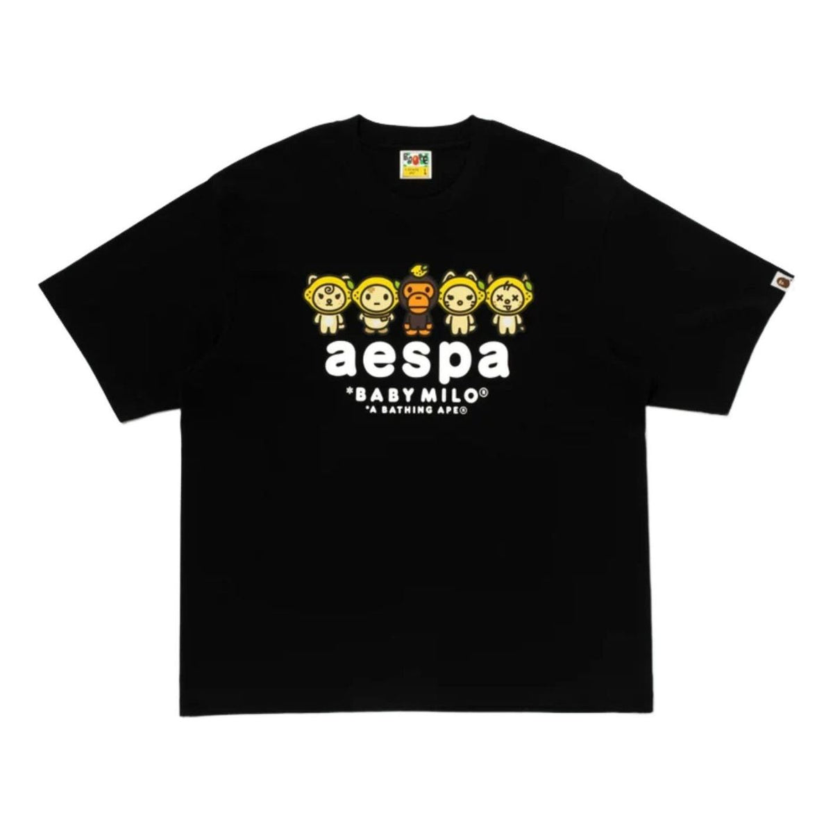 A Bathing Ape x Aespa Baby Milo Lemonade Relaxed Fit T-Shirt 'Black' 2M73-209-901-BLK