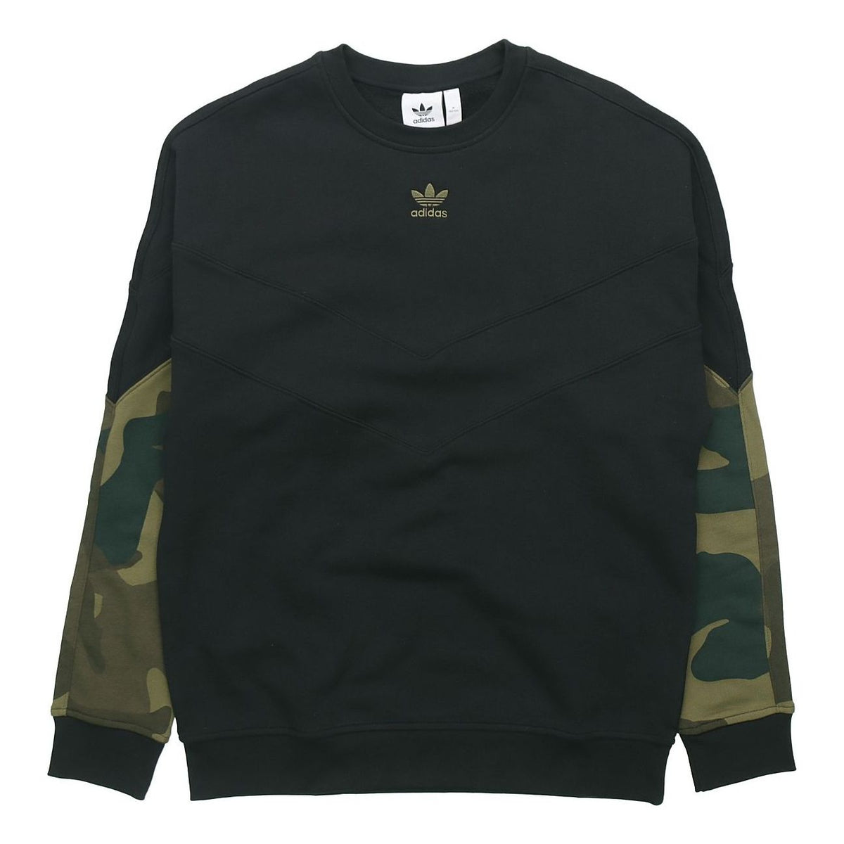 adidas originals Camo Crew Sweat Cotton Pullover Hoody Men Black FM3357