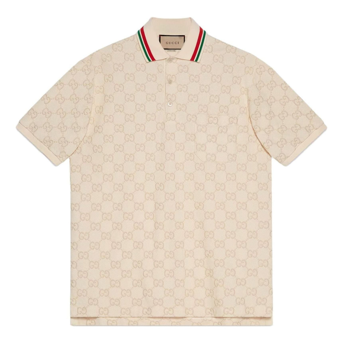 Gucci Cotton Piquet Polo With GG 'Ivory' 753572-XJFUG-9037