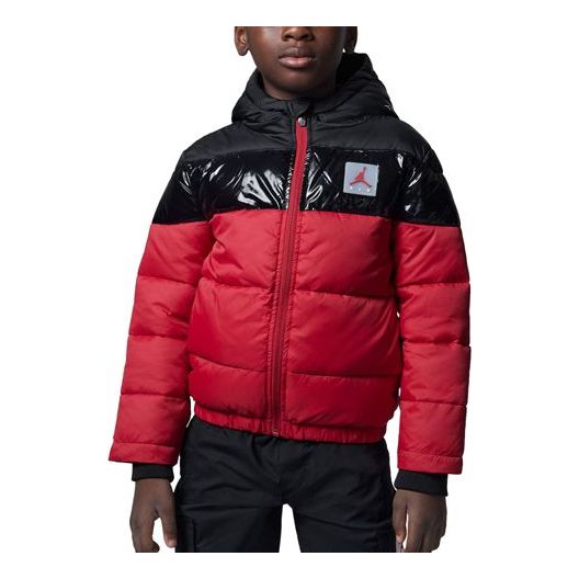 (GS) Air Jordan Bold Stripe Puffer Jacket 'Red' DC0037-687