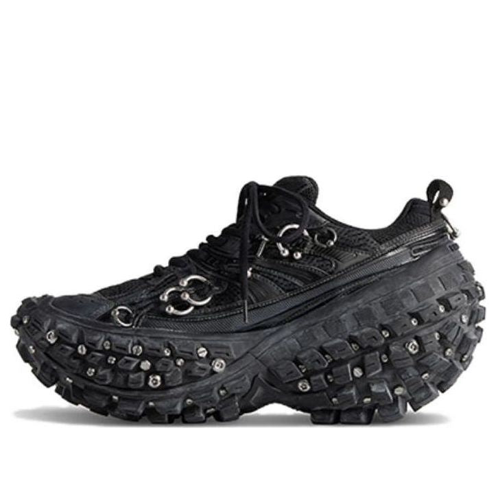 Balenciaga Bouncer Screw Sneakers 'Black Mesh and Nylon with Piercing' 685613W2RAG1081