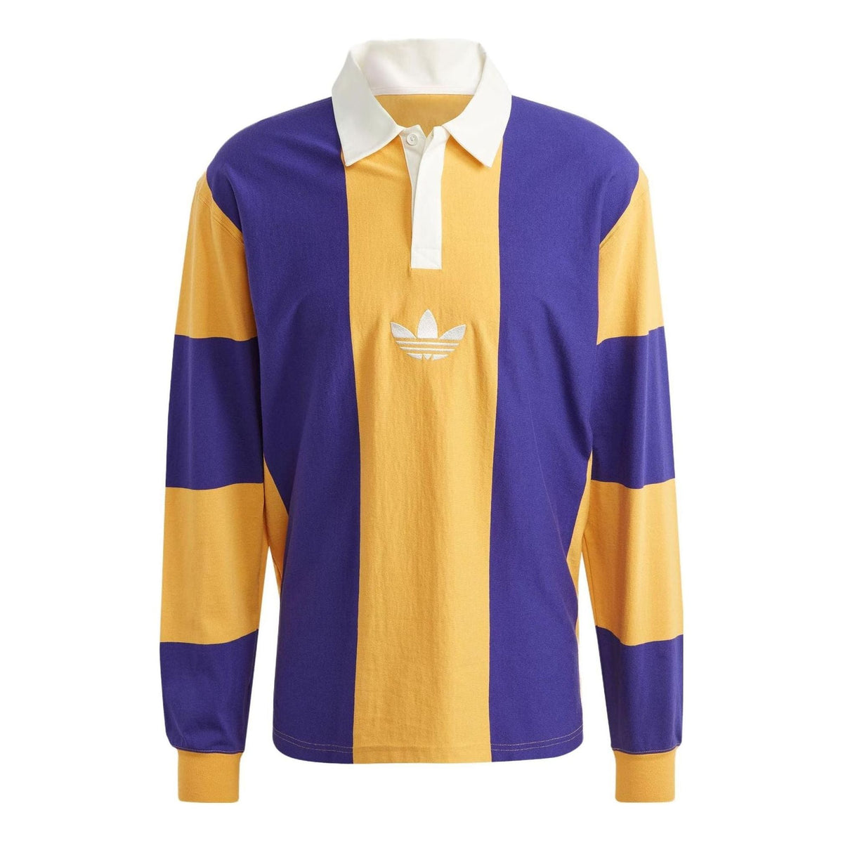 adidas Originals Hack Rugby Long Sleeve Polo Shirts 'Purple Yellow' IJ5956