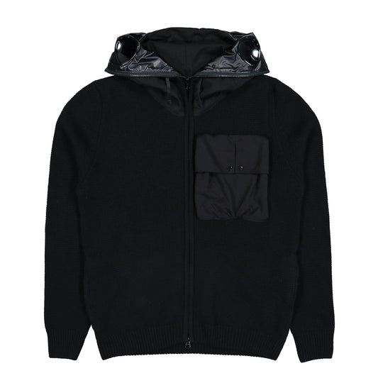 Lambswool Mixed Goggle Hood Cardigan