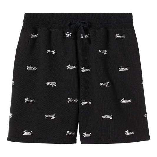 Gucci FW24 Sweat Shorts 'Embroidery Black' 788089-XJGJ1-1043