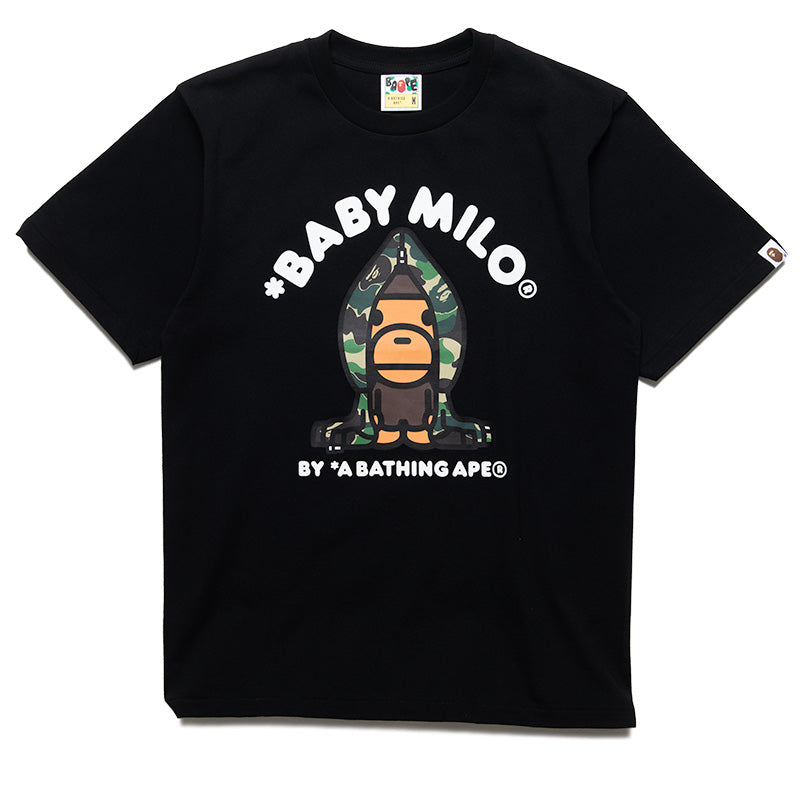 A Bathing Ape ABC Camo Milo Hoodie Tee - Black/Green