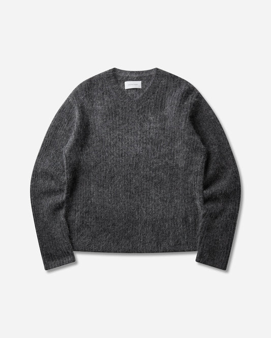 Men's V Neck Kid Mohair Sweater Midnight