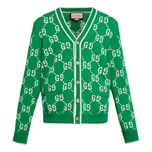 Gucci Jumbo GG Jacquard Cardigan 'Green' 703943-XKCDF-3861