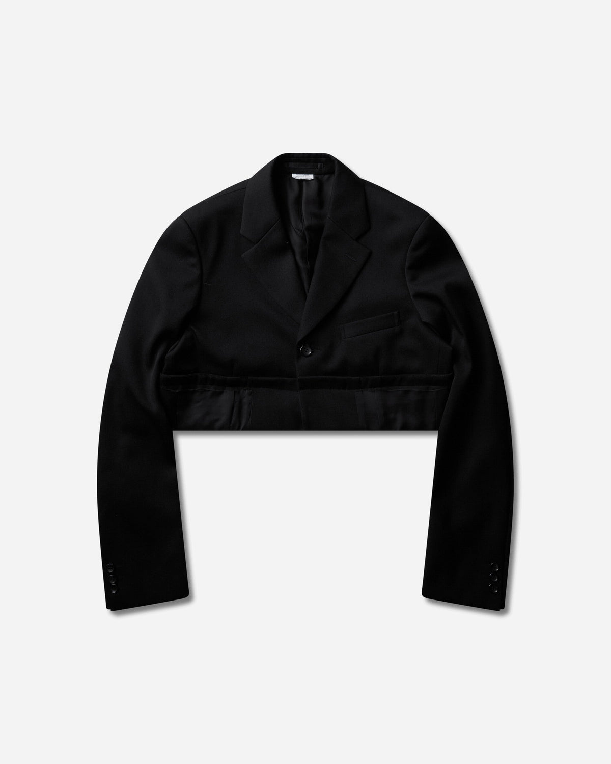 Men's Wool Satin Layered Cropped Blazer