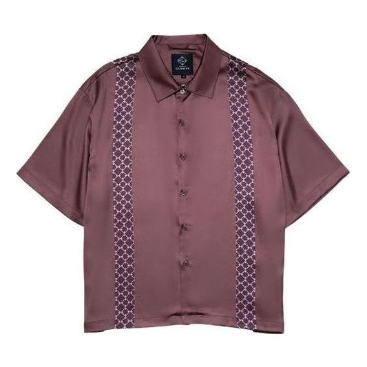 House of Cenmar Satin Shirt with Cenmar Pattern 'Brown' HOC-STF20