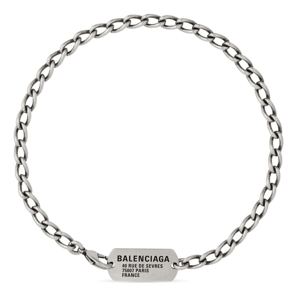 Balenciaga Tags Choker 'Antique Silver' 748072TZ99I0911