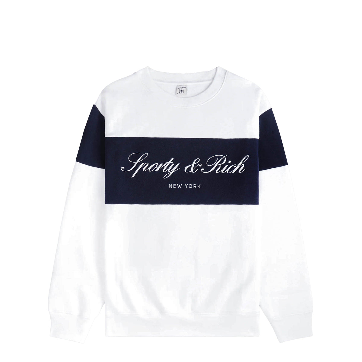 Sporty & Rich Signature Logo Block Crewneck