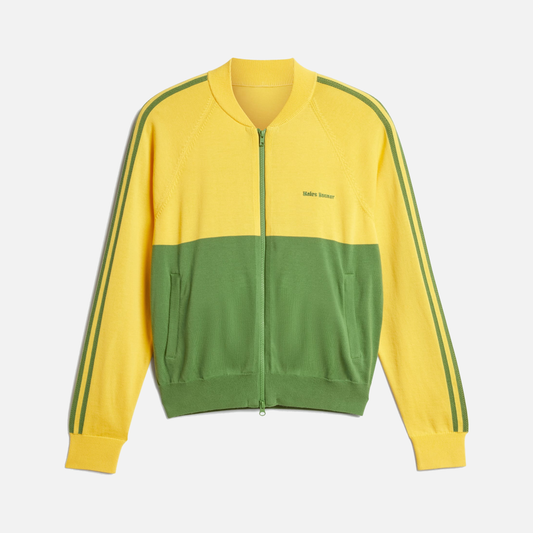 WALES BONNER X ADIDAS NYLON KNIT TRACK JAKCET - BOLD GOLD / CREW GREEN