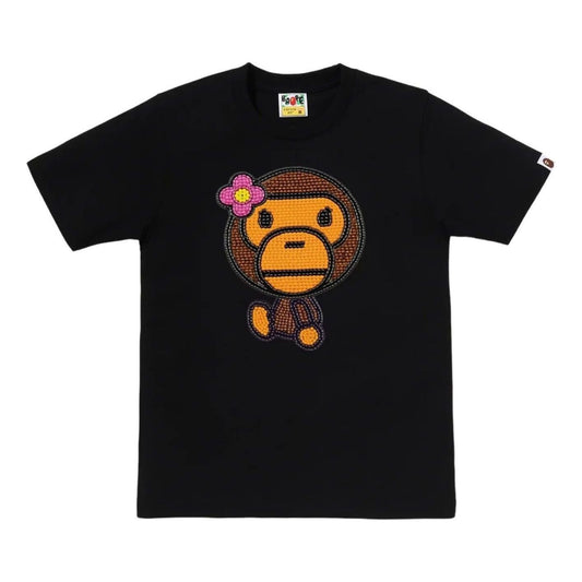 (WMNS) A Bathing Ape x Lisa Beaded Baby T-Shirt 'Black' 0ZXTEWX02210R-BLK