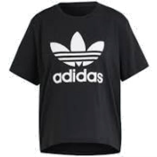 (WMNS) adidas Adicolor Trefoil Boxy T-Shirt Asia Sizing 'Black White' IU2422