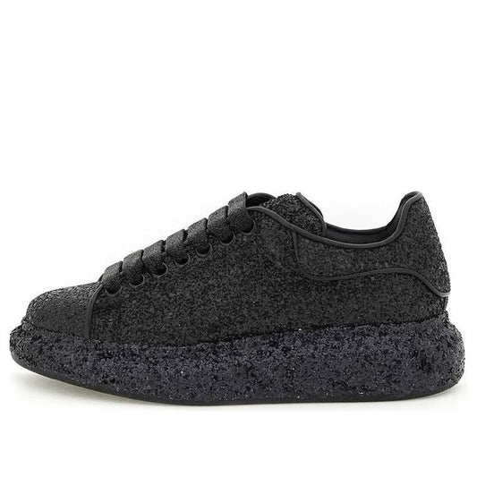 (WMNS) Alexander McQueen Larry Oversize Glittered Sneakers 'Black' 708072W4JF81000