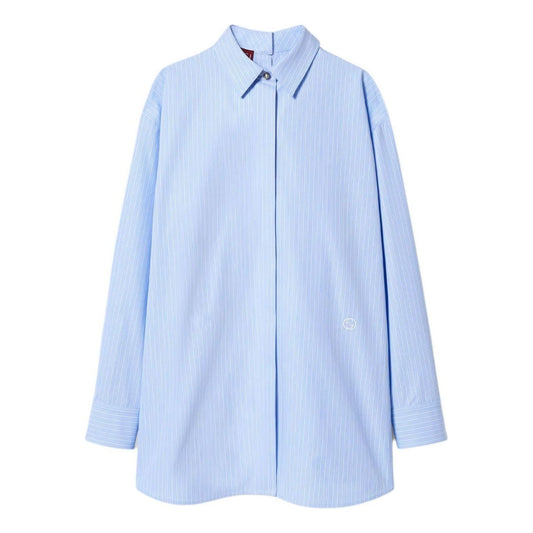 (WMNS) Gucci Striped Heavy Cotton Poplin Shirt 'Light Blue' 779330-ZAP4O-4337