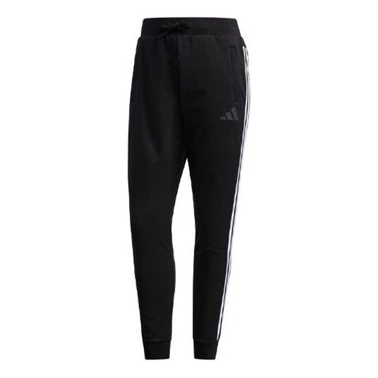 (WMNS) adidas French Terry Comfort Pants Asia Sizing 'Black White' FM9326
