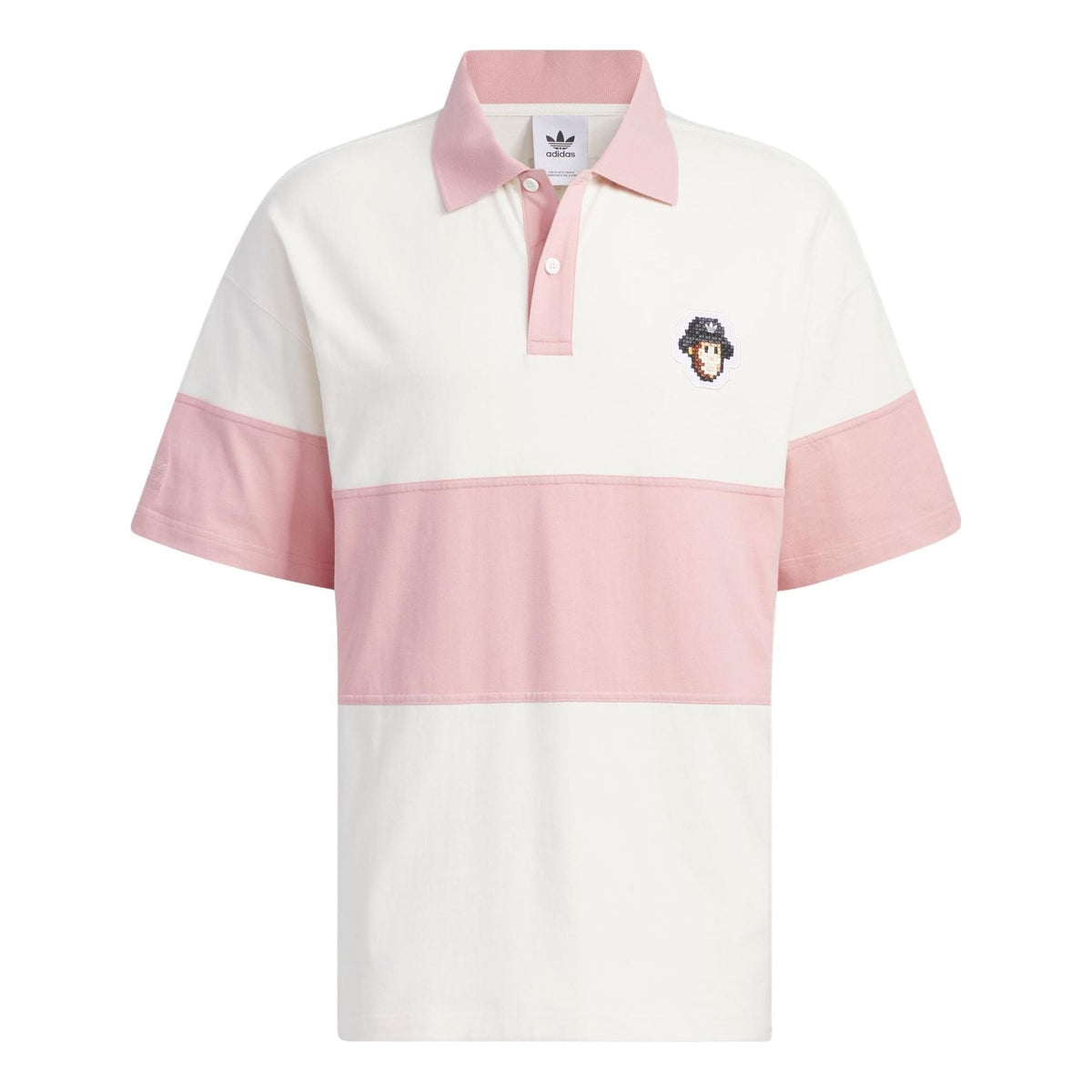 adidas originals x Monkey Kingdom Short Sleeve Polo Shirt 'Pink White' IP1800