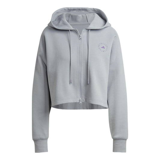 (WMNS) adidas by Stella McCartney Cropped Hooded Jacket Asia Sizing 'Grey' HI6063