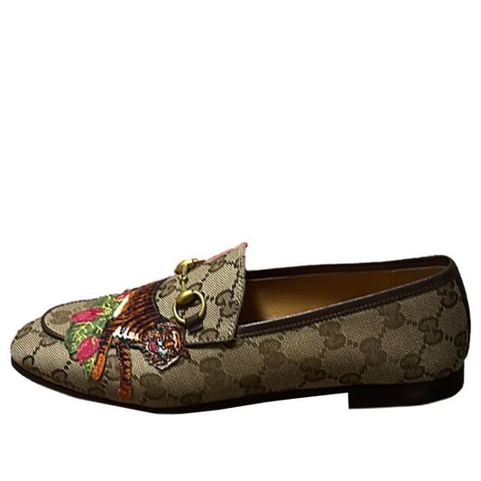 (WMNS) Gucci Embroidered Round Toe Loafer 'Beige' 687584-KY980-9763