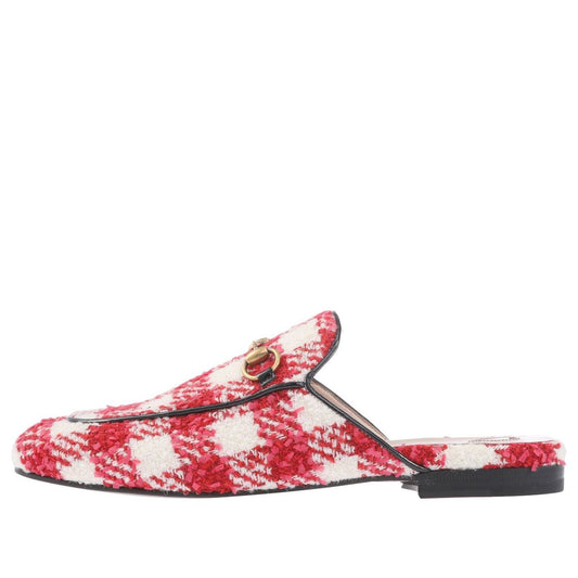 (WMNS) Gucci Princetown Tweed Check 'Red' 475094-G1220-9141