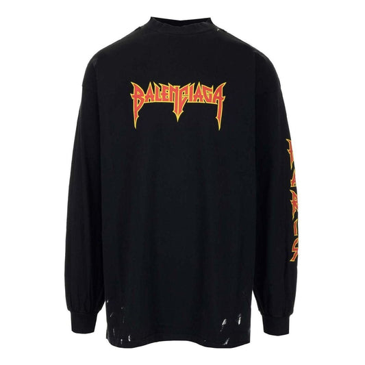 Balenciaga Metallica Long Sleeve T-shirt 'Black Orange' 693949TMV881055