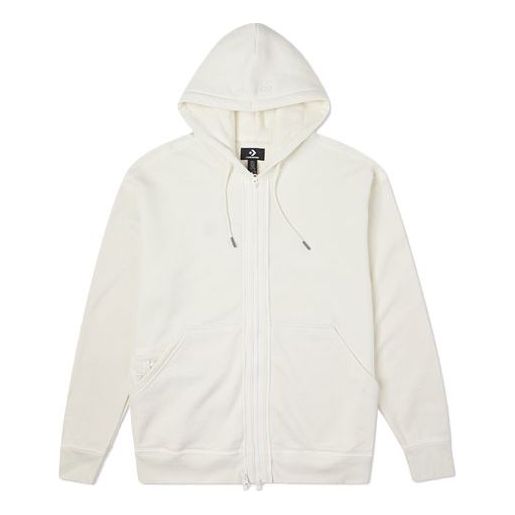 Converse Utility Fleece French Terry Full-Zip Hoodie Asia Sizing 'White' 10022002-A11