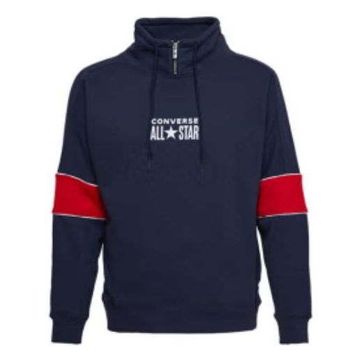 Converse Chuck Taylor All Star Funnel Neck Quarter Zip Crew Sweatshirt Asia Sizing 'Navy' 10018299-A01