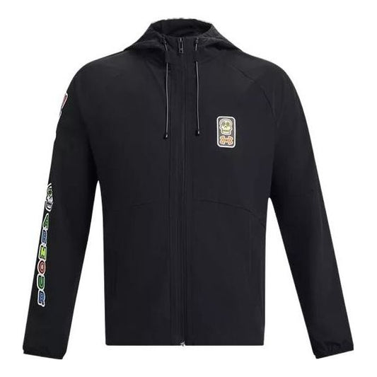Under Armour Stretch Woven Day Of The Dead Windbreaker Jacket 'Black' 1382117-001