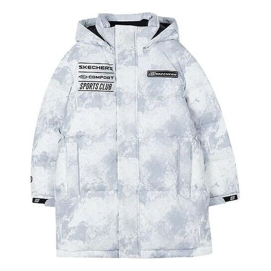 (GS) Skechers Basic Letter Woven Down Jacket 'White Black' P423B012-03HT