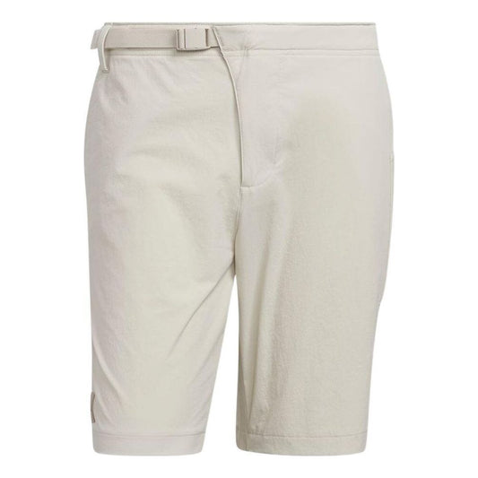 adidas Solid Color Side  Belt Straight Shorts Men's Creamy White HS5622