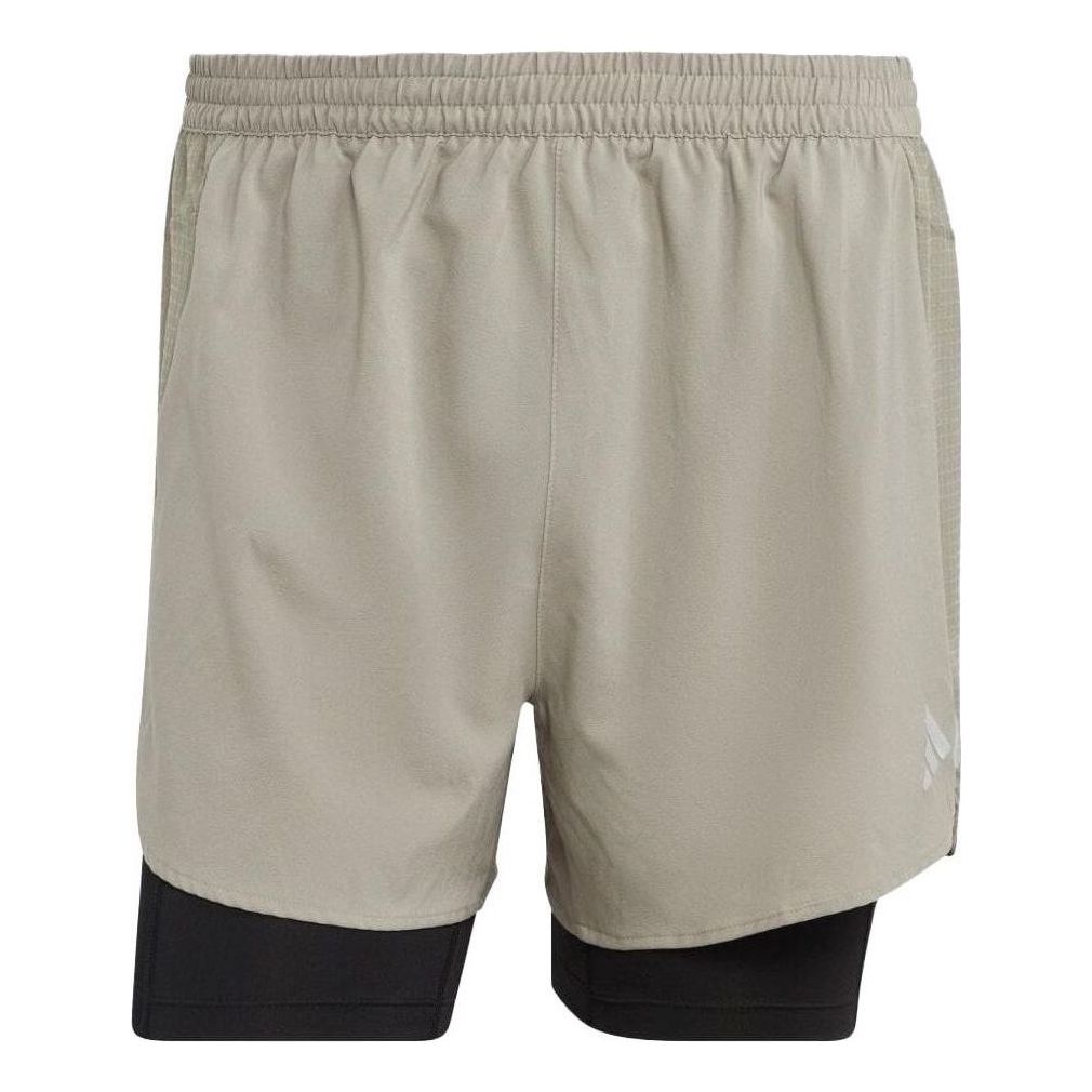adidas Designed 4 Running 2-in-1 Shorts 'Silver Pebble' IB8933