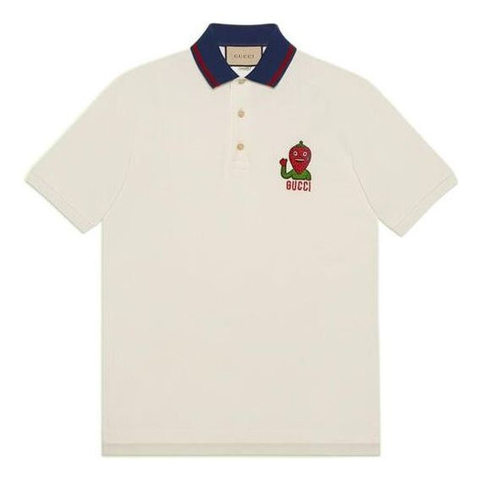 Gucci Embroidered Strawberry Gucci Wool Polo 'White' 700272-XJEMU-9750