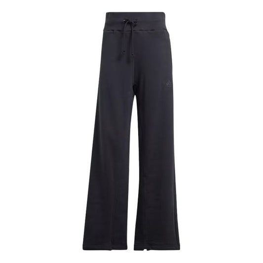 (WMNS) adidas Lounge French Terry Straight Leg Pants Asia Sizing 'Black' IR8784