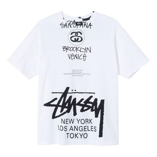 Stussy x TAKAHIRO MIYASHITA Crossover 40 Anniversary Short Sleeve Unisex White 3903647