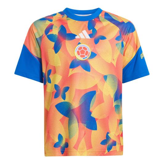 (GS) adidas Colombia 26 Home Pre Match Jersey Aisa Sizing 'Glow Blue Semi Lucid Red Impact Yellow' JZ6240