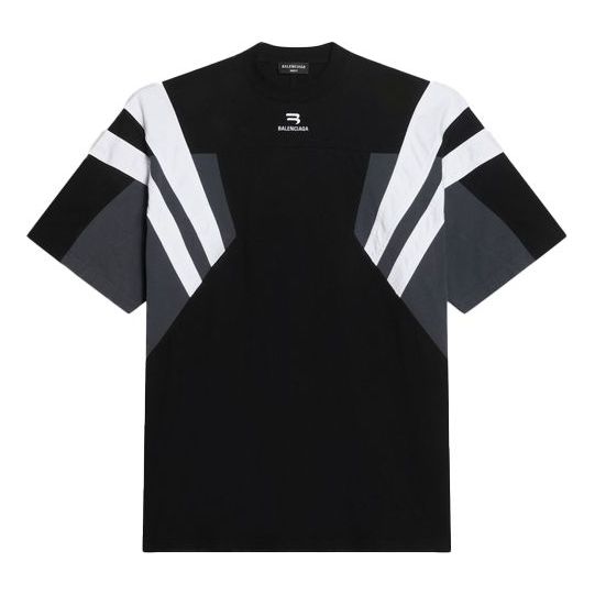 Balenciaga Sporty B Tracksuit T-Shirt 'Black Grey White' 675306TLVA21150
