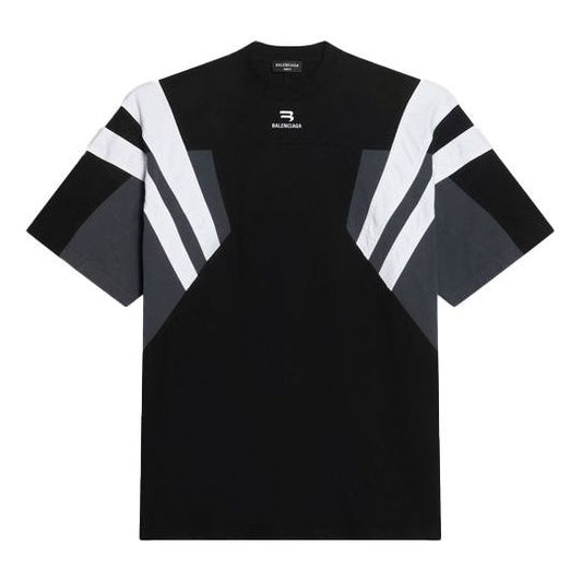 Balenciaga Sporty B Tracksuit T-Shirt 'Black Grey White' 675306TLVA21150