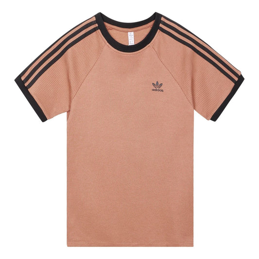 (WMNS) adidas 3-Stripes Slim T-Shirt Asia Sizing 'Pink Black' IC5464